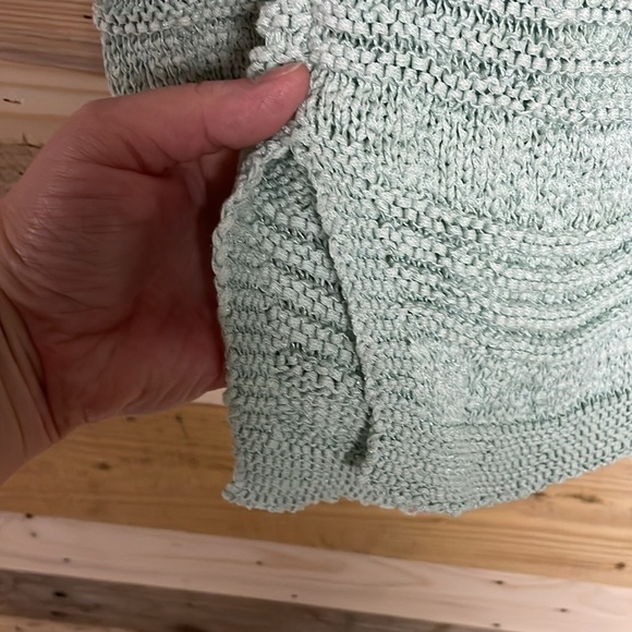 Size large minted green crewneck open knit sweater - Picture 4 of 7